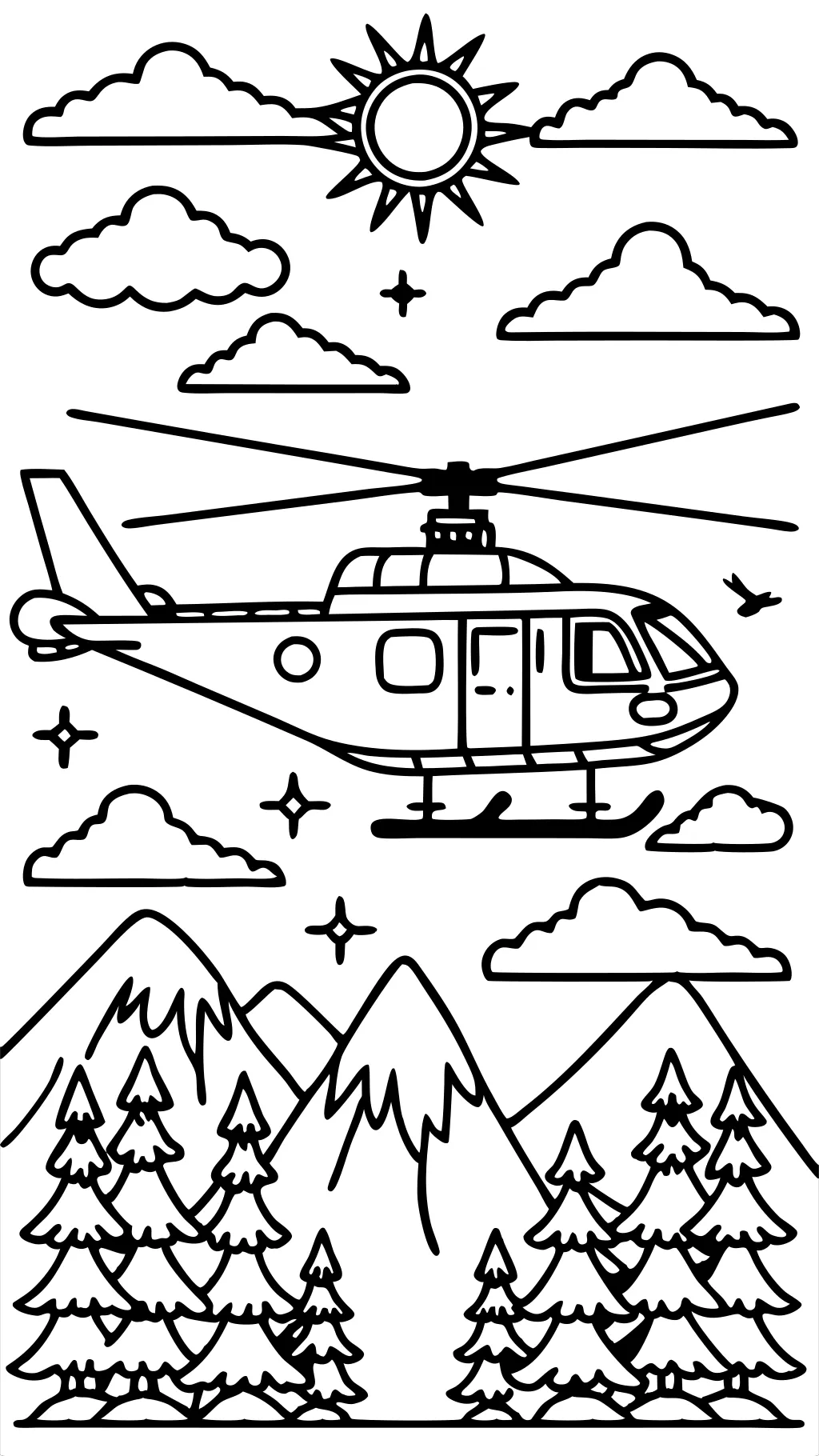 coloring page helicopter